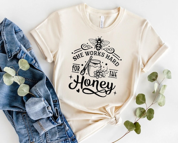Beekeeper Shirt, She Works Hard For the Honey Shirt, Beekeeping Shirt, Honey Lover T-Shirt, Honey Bee Shirt, Bee Lover Tee