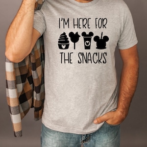 Disney shirt voor mannen, ik ben hier voor de snacks herenshirt, Disney heren-T-shirt, Disney Food shirt, Disney familie shirts