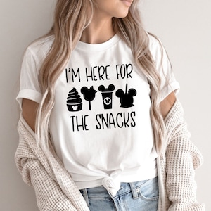 Disney Shirt für Frauen, Disney T-Shirt, ich bin hier für die Snacks Shirt, Mickey Food Shirt, Disney Snack Shirt, Disney Familie Shirts