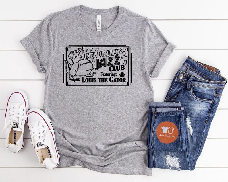 New Orleans Jazz Club Louis The Gator Shirt, Disney Shirts, Princess Tiana Shirt, Disney shirts for Women, Princess and The Frog