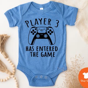 Speler 3 heeft deelgenomen aan het spel Romper, grappig shirt zwangerschap onthullen, grappige babyromper, kraamcadeau