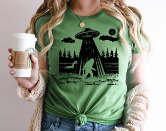 Bigfoot Shirt, Sasquatch Funny Bigfoot Shirt, Camping Hiking Shirts, Yeti Shirt, Loch Ness Monster Shirt, Ufo Alien Tee