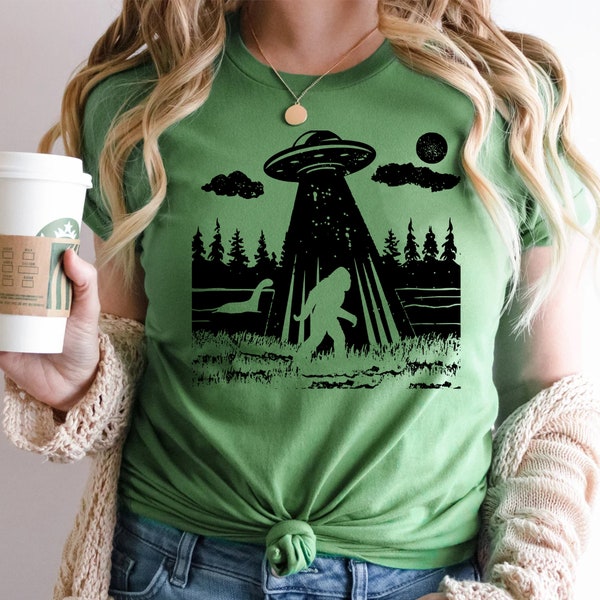 Bigfoot Shirt, Sasquatch Funny Bigfoot Shirt, Camping Hiking Shirts, Yeti Shirt, Loch Ness Monster Shirt, Ufo Alien Tee