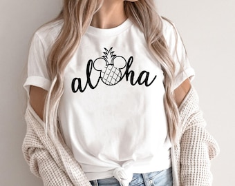 Aloha Mickey Shirt, Aloha Pineapple shirt, Hawaii shirt, Women's Vacation Shirts, Disney Trip tee, Aulani Tee, Disney Shirt for Women