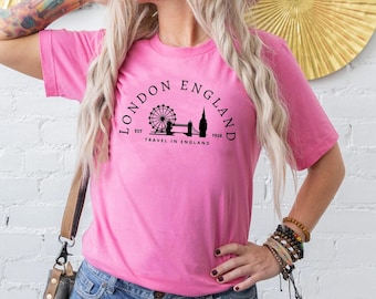 London England T-Shirt, London Shirt, England Tee, Retro Shirt, Shirts for Women, Travel Shirt