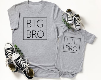 Brothers Matching Outfit Shirts, Big Bro Lil Bro Shirts, Big Brother Shirt, Little Brother Siblings Tee, Pregnancy Announcement Baby Reveal
