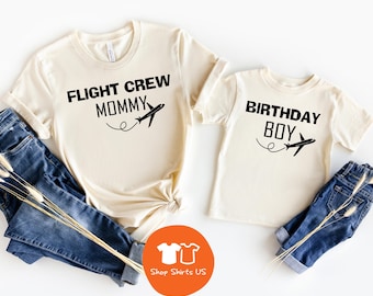 Flight Crew Birthday Shirts, Airplane Family Shirts, Airplane First Birthday Party, Custom names Family Matching Birthday, Birthday Boy
