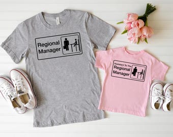 Regional Manager Shirts, Assistant to The Regional Manager, Dad and Son Matching Outfits, Fathers Day Gift, Father Daughter Tees