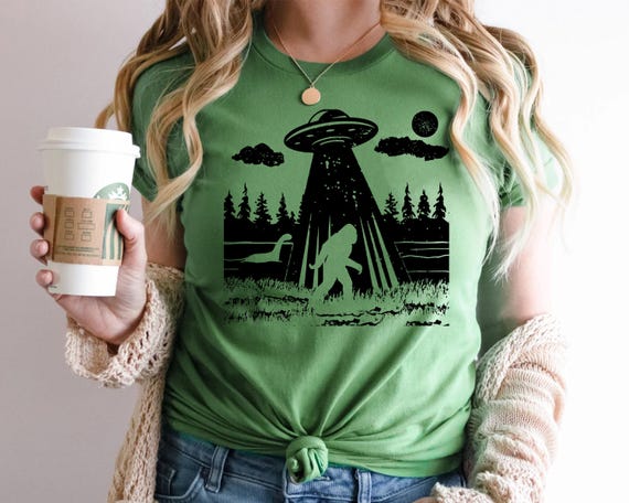 Bigfoot Shirt, Sasquatch Funny Bigfoot Shirt, Camping Hiking Shirts, Yeti Shirt, Loch Ness Monster Shirt, Ufo Alien Tee