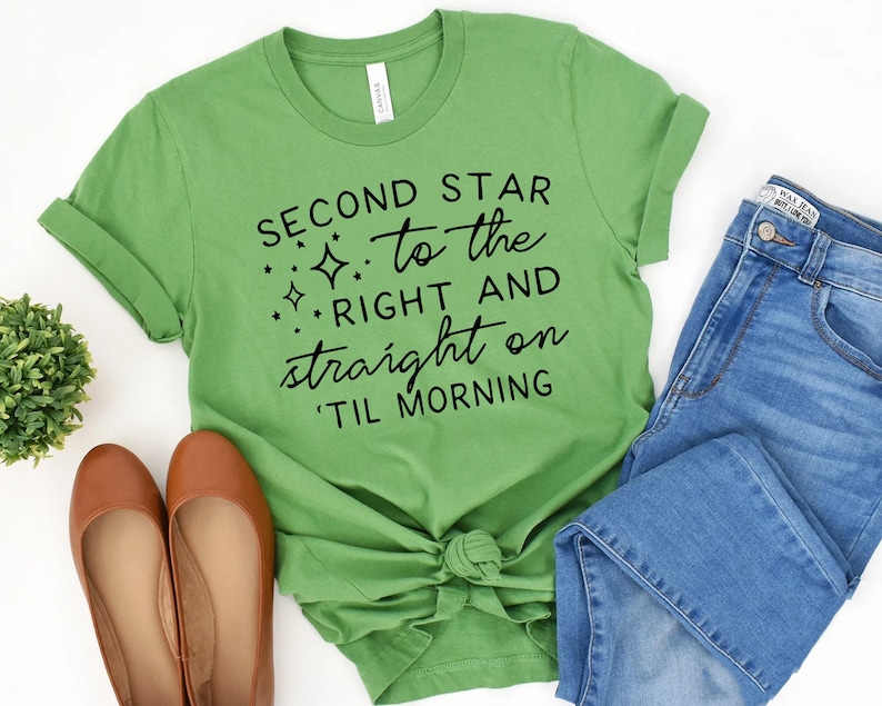 Disney shirt, Women's Disney shirt, Peter Pan Disney Women Shirt, Second Star To The Right Peter Pan Shirts For Men and Kids