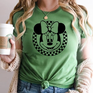 Minnie Checkered Shirt, Minnie Shirt, Retro Disney Shirt For Women, Minnie Mouse Tees, Disney Tee, Disneyland, Disneyworld Shirt