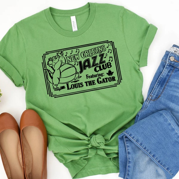 New Orleans Jazz Club Louis The Gator Shirt, Disney Shirts, Princess Tiana Shirt, Disney shirts for Women, Princess and The Frog