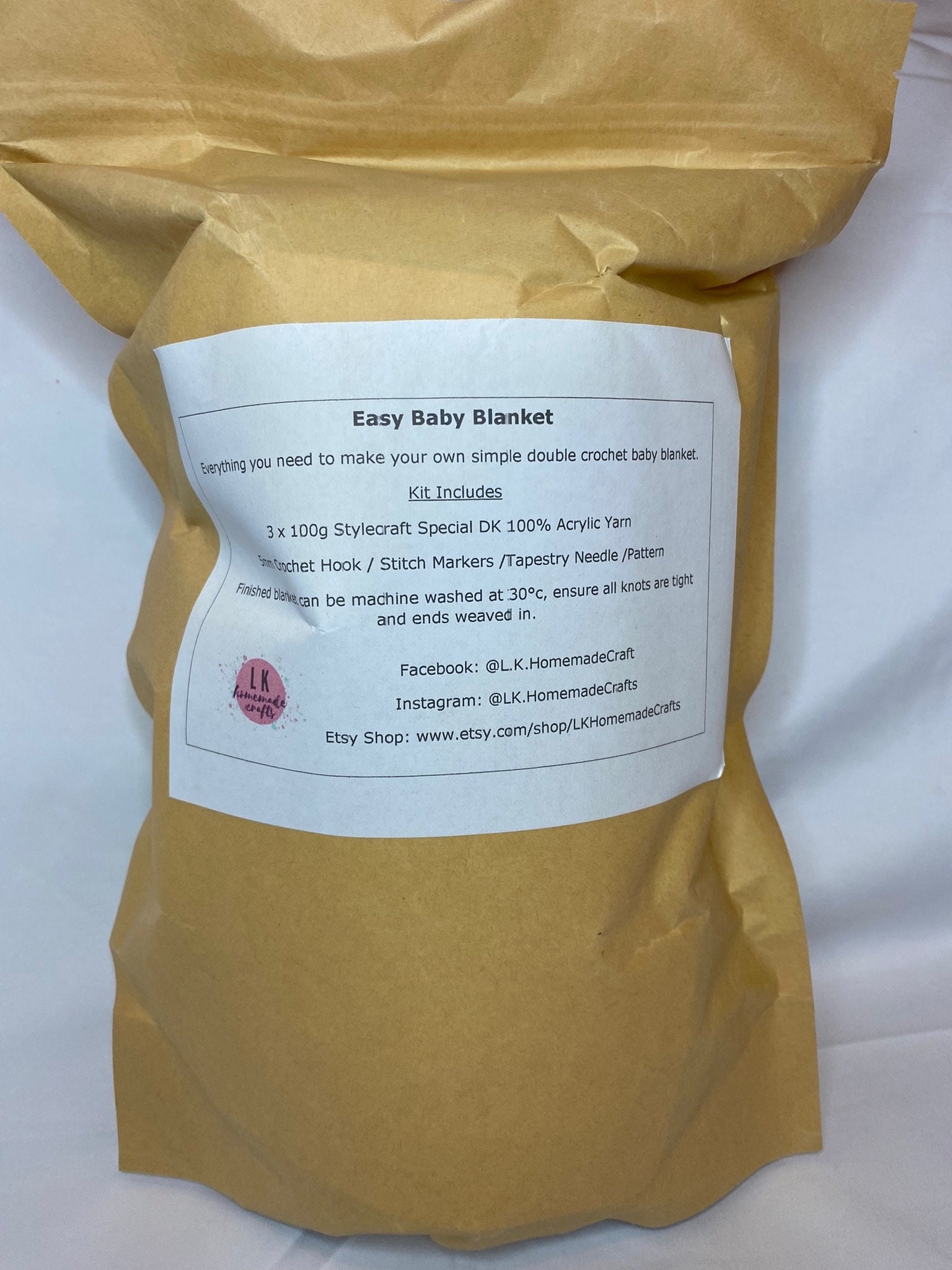 Crochet Blanket Kit Easy Baby Blanket Crochet Kit Learn to Etsy UK