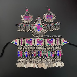 Afghan jewellery set | Afghan Jewellery Vintage Kuchi Choker Necklace, Kuchi Jewelry, Afghan Jewelry