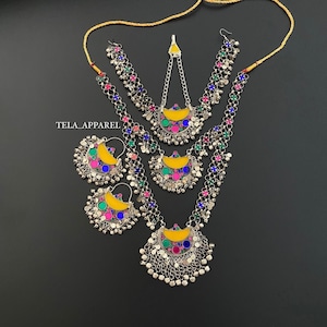 Afghan jewellery set | Afghan Jewellery Vintage Kuchi Choker Necklace, Kuchi Jewelry, Afghan Jewelry