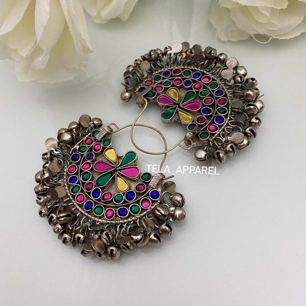 Afghan Vintage Earrings Afghan Kuchi Earrings Tribal antique ethnic Earrings Fashion Statement Boho Tribal Ethnic Afghan jewellery