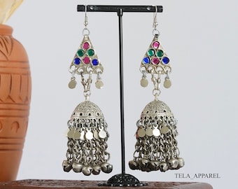 Afghan Vintage Earrings Afghani jhumka Kuchi Earrings Antique Afghan jewelry earrings Afghan jewellery ethnic earring afghani jhumka earring