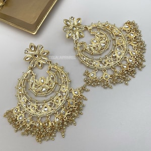Chandbali/kundan golden Earrings | Indian/Pakistani Jewellery