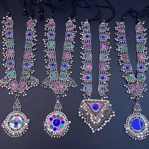 Afghan necklace | Afghan jewellery | long Afghan necklaces Vintage Kuchi Choker Necklace, Kuchi Jewelry, Afghan Jewelry
