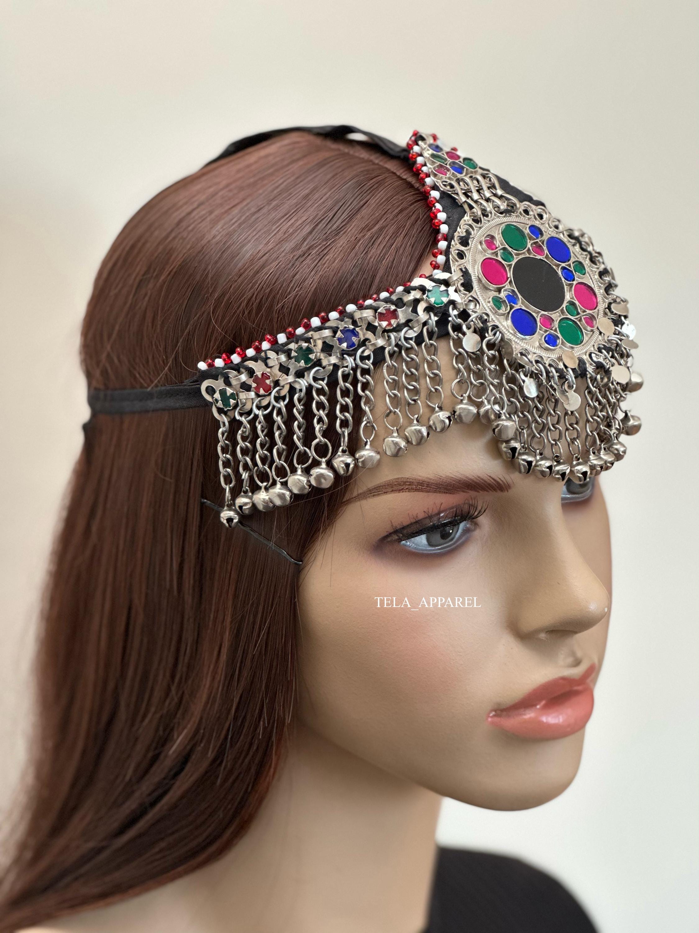 Afghan Tribal Kuchi Matha Patti, Ethnic Head Piece, Hair Jewelry, Body Jewelry, il_fullxfull.3480842788_r04t.jpg main image 2