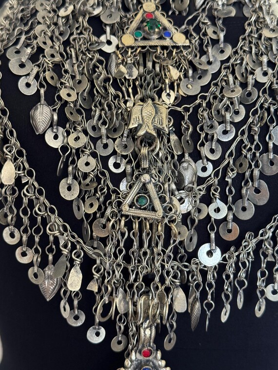 Afghan Multilayers Massive Silver Kuchi Necklace … - image 8