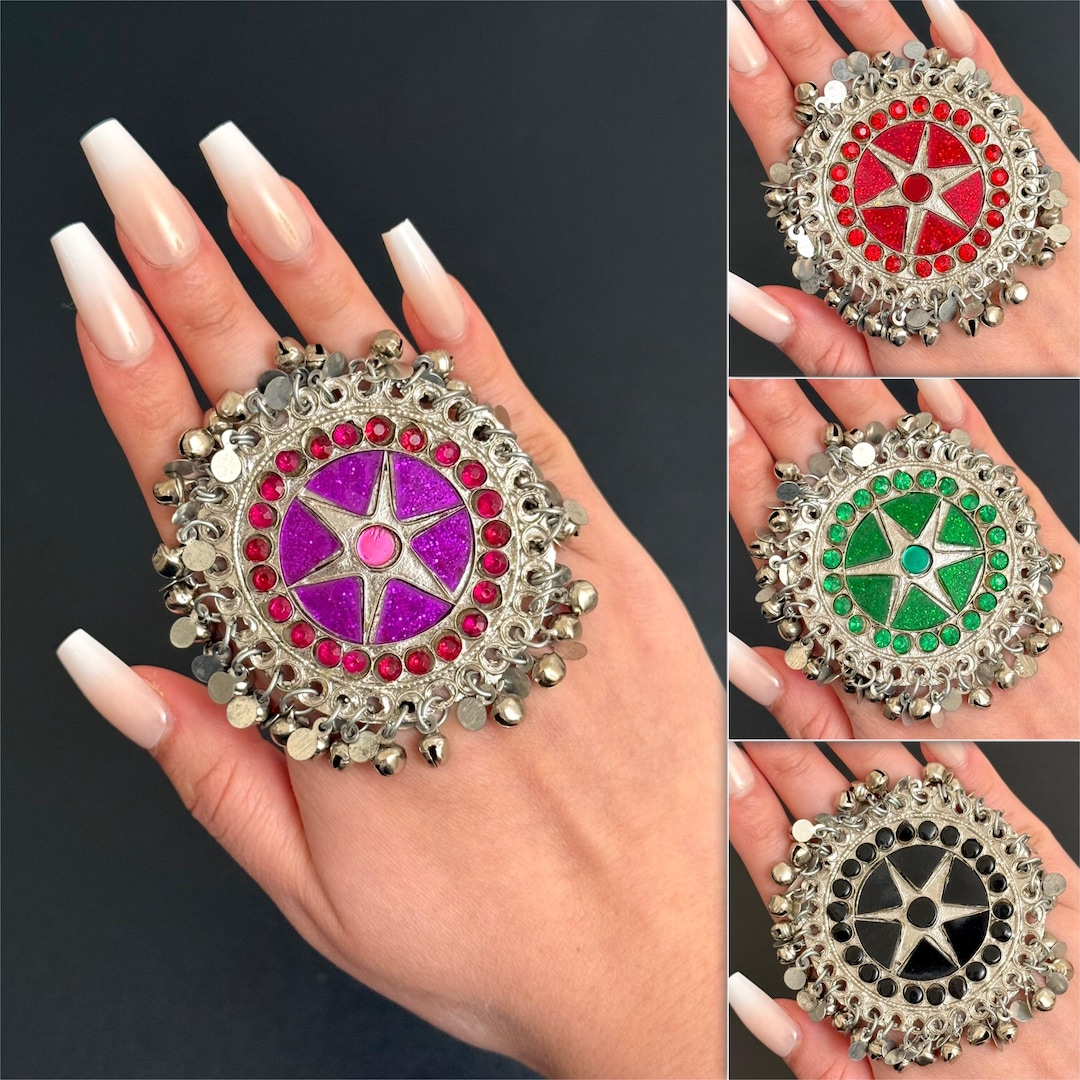 Afghan Colourful Rings Vintage Afghan Rings Afghan Jewellery Handmade ...