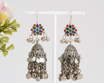Afghan Vintage Earrings Afghani jhumka Kuchi Earrings Antique Afghan jewelry earrings Afghan jewellery ethnic earring afghani jhumka earring