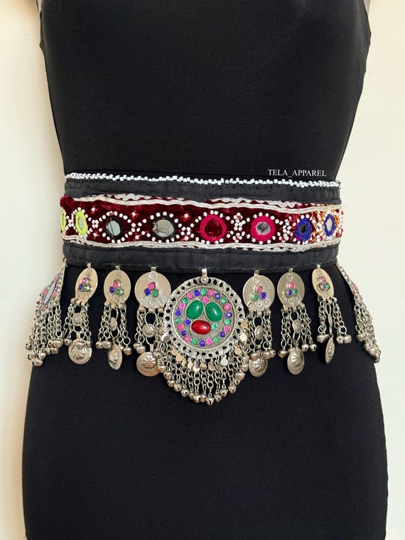 Silver Kuchi Belt Afghan Belt Gypsy Belt Fusion Dance Belt  display picture 1