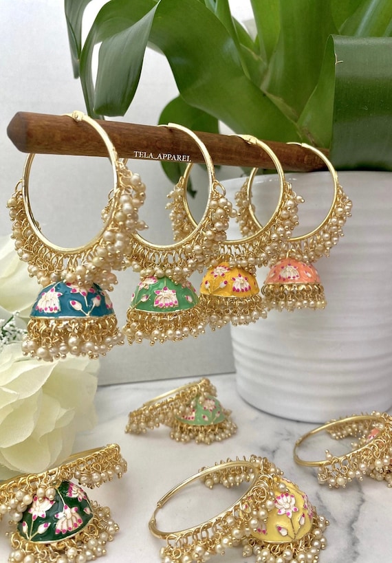 Meenakari earrings price deals