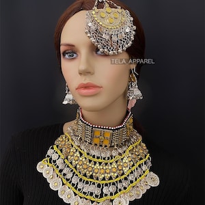 Afghan jewellery set | Afghan Jewellery Vintage Kuchi Choker Necklace, Kuchi Jewelry, Afghan Jewelry