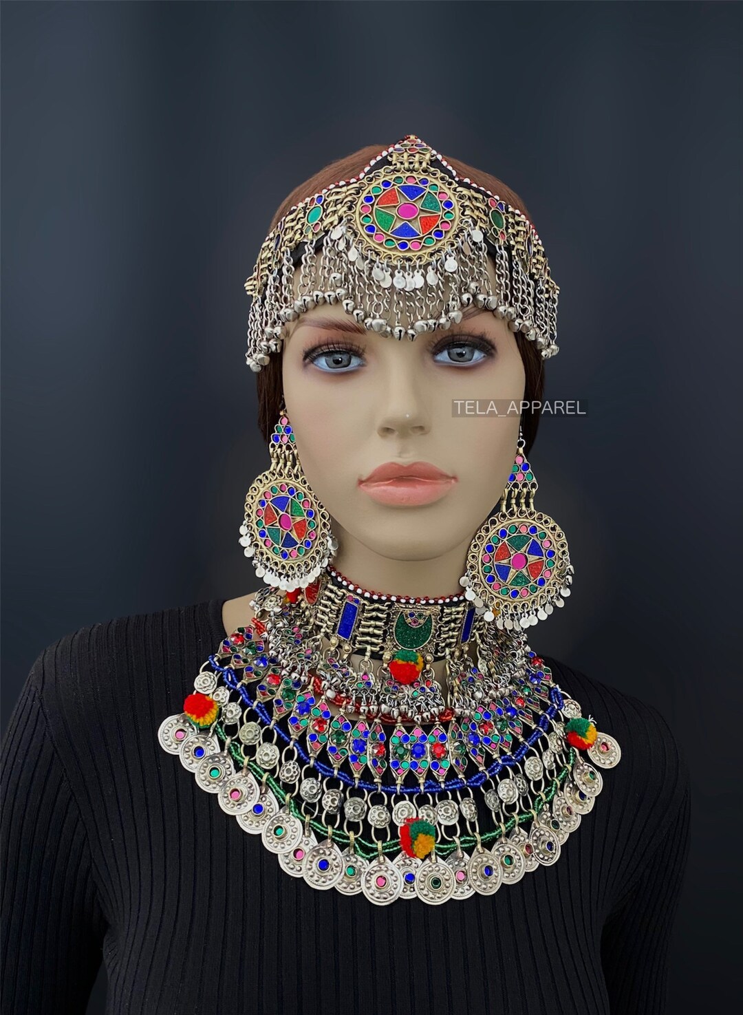 Afghan Jewellery Set Afghan Jewellery Vintage Kuchi Choker Necklace