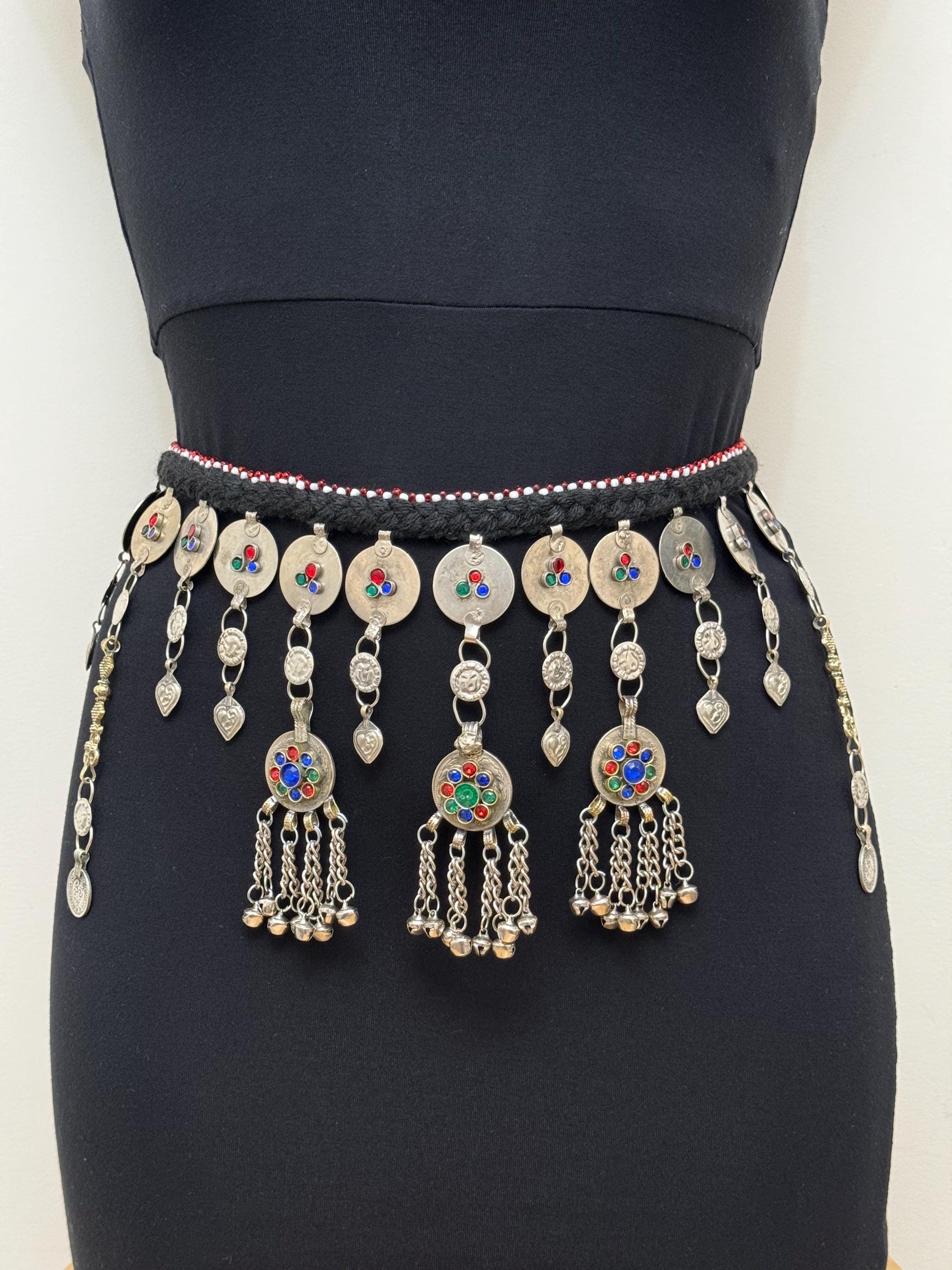 Kuchi-style belly dancing belt, decorative waist chain. gold-tone. metal dangles Belly Dance Metal Belt - Etsy main image 2