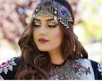 Afghan Headpiece Jewellery Afghan Vintage Headpiece Afghan jewellery ethnic tribal matha patti