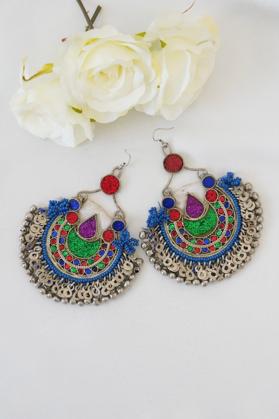 Afghan Vintage Earrings Afghan Kuchi Earrings Tri… - image 1