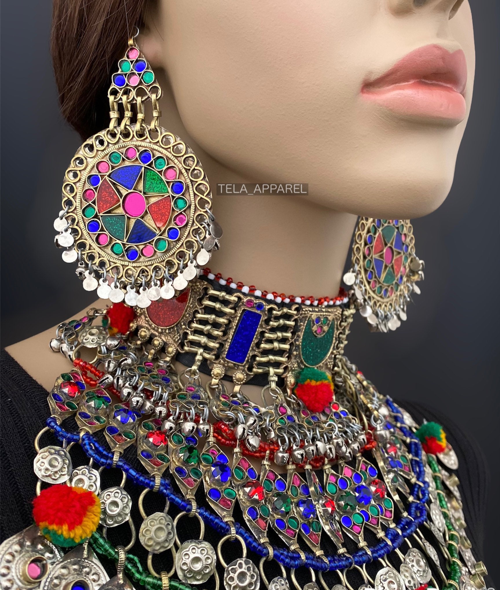 Afghan Jewellery Set Afghan Jewellery Vintage Kuchi Choker