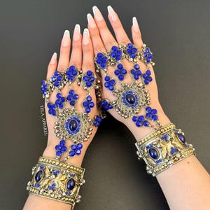 Afghan Handmade Bangle Cuff Bangles With multicolour finger Rings main image 1