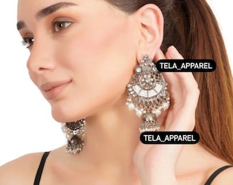 Long Jhumka Indian pakistani earrings