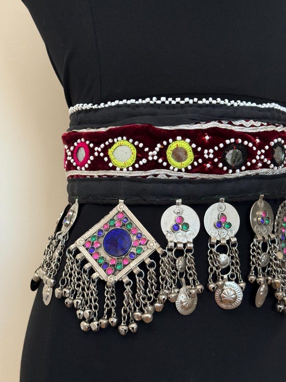 Silver Kuchi Belt Afghan Belt Gypsy Belt Fusion Dance Belt 