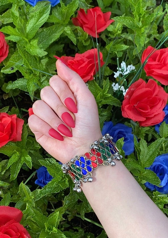 Lapis Bracelet, Afghan, Middle Eastern, Blue Stone, Kuchi Jewelry, - Ruby  Lane