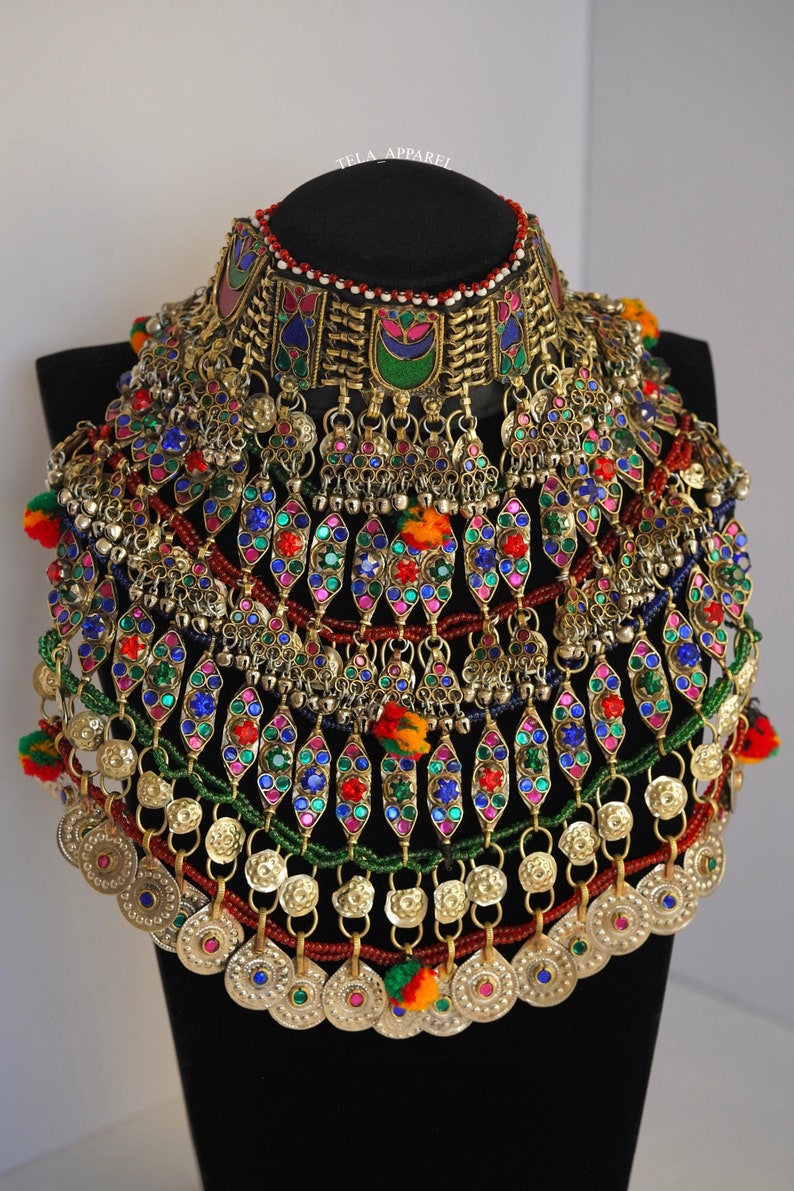 Afghan Vintage Ethnic Multicolour Boho Choker Afghan Vintage Etsy