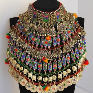Afghan Vintage Ethnic multicolour Boho Choker, Afghan vintage choker, Handmade Jewelry, Statement Vintage Kuchi Choker Afghani jewellery
