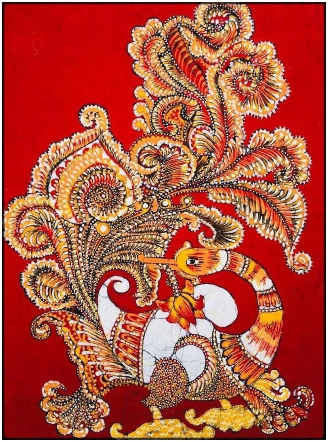 Sri Lankan Batik Wall Art // Hand Printing // Traditional Etsy