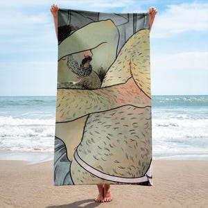 Reclinável | Toalha de praia de arte gay