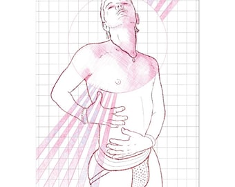 Montez en flèche | impression d'art gay illustration transgenre oeuvre d'art queer, adulte
