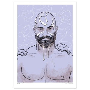 Drip [Blue] | gay art print, queer illustration, Tom of Finland print