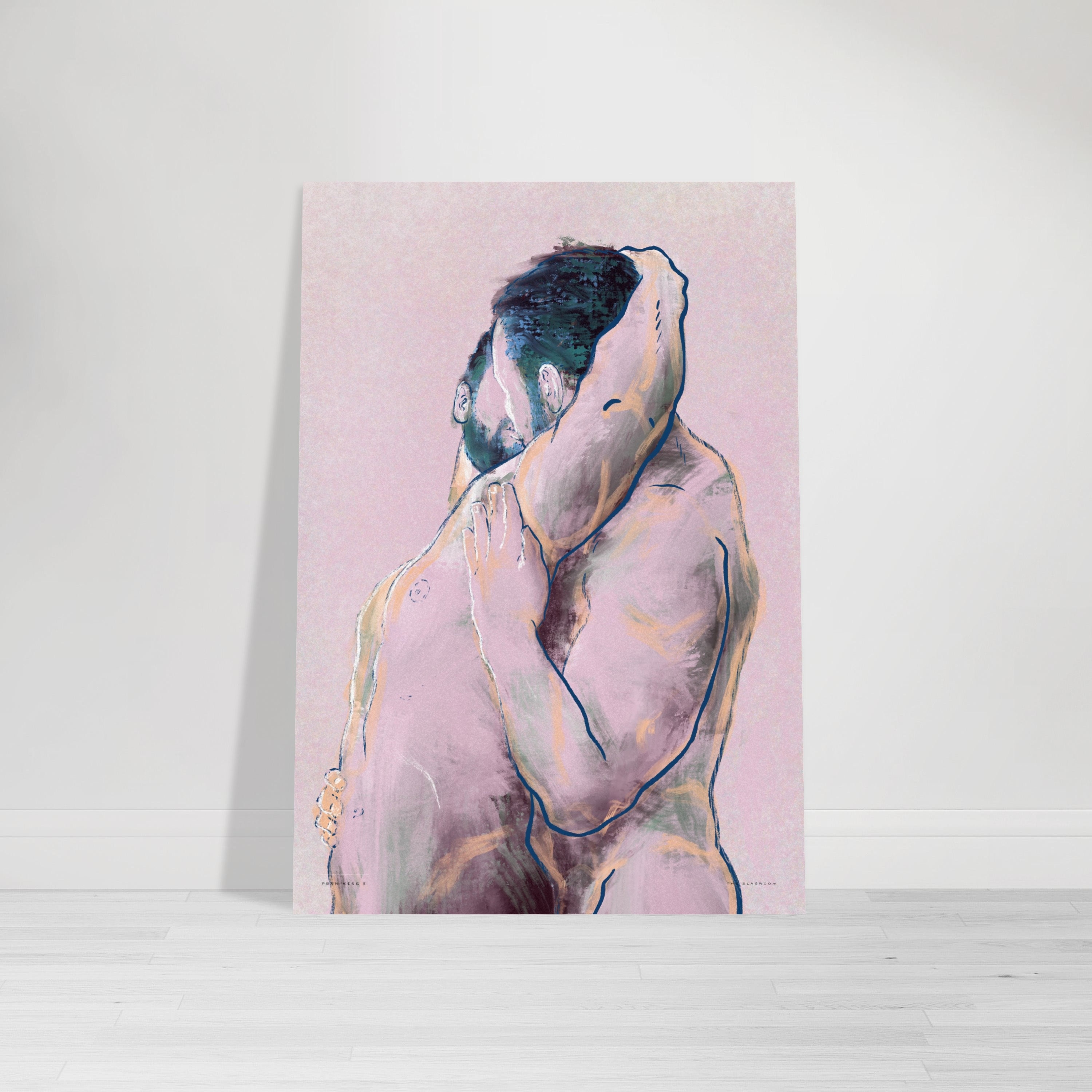PORN KISS 3 Gay Art Print, Gay Porn, Homoerotic Art, Gay Male Frontal - Ets...