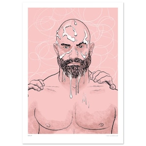 Drip [Pink] | gay art print, queer illustration, Tom of Finland print