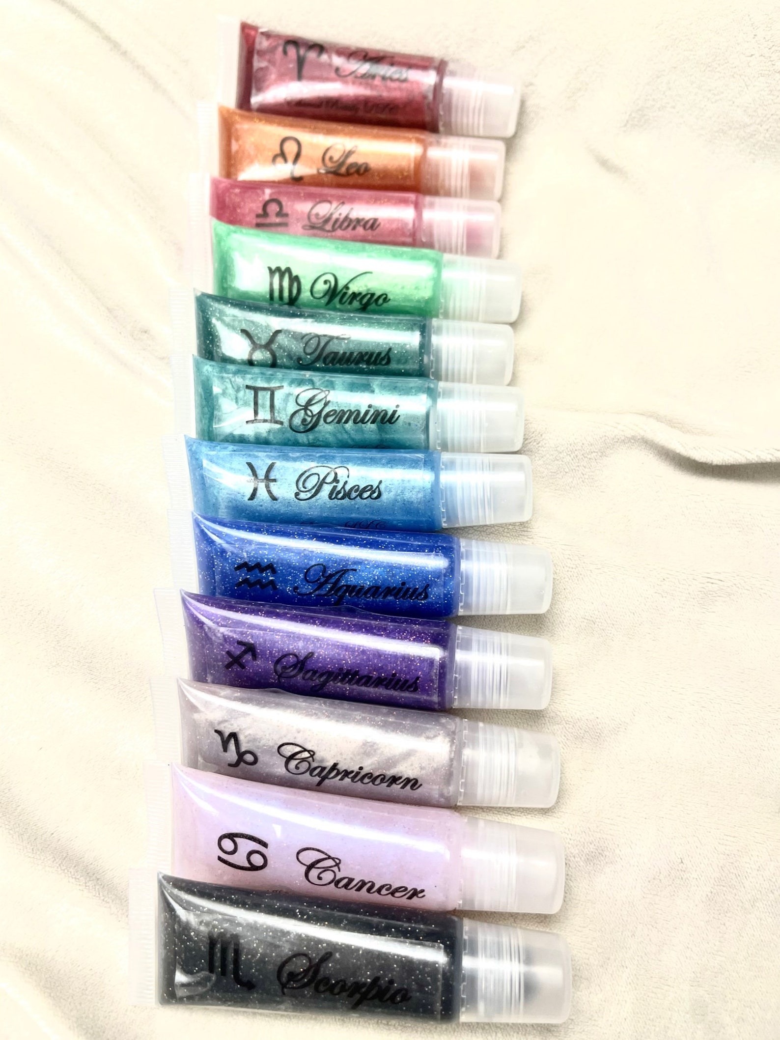 Zodiac Lip Gloss Set by Ethereal Beauty 10 ml squeeze tubes Etsy