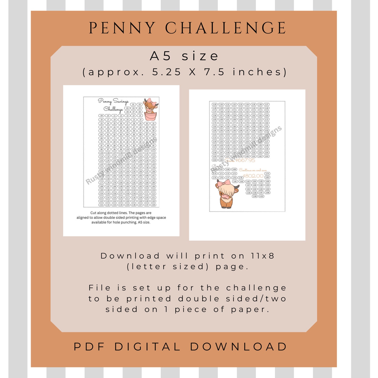 Penny Savings Challenge - Etsy