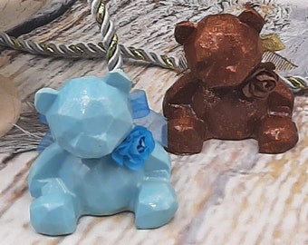 Bear Figurine, Collectible, Cute Bear Statue, Gift figurine, Small Geometric figurine, Minimalist Bear decor.